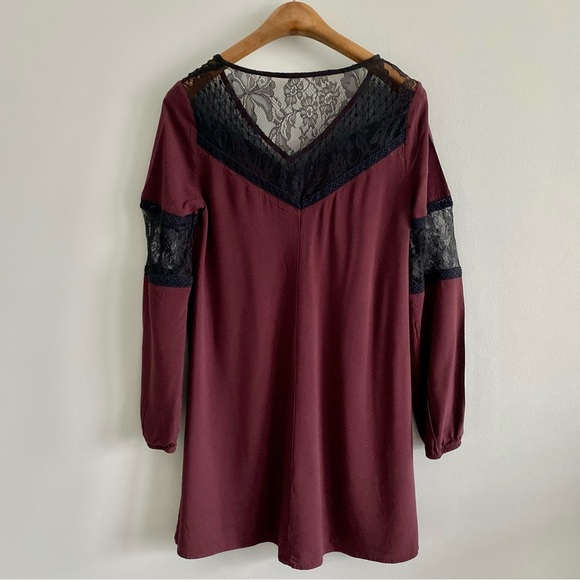 Express Lace Detail Long Sleeve Dress Size Small - Picture 2 of 7